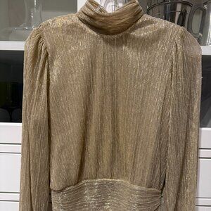 Bailey/44 Gold Shimmery High Neck Top